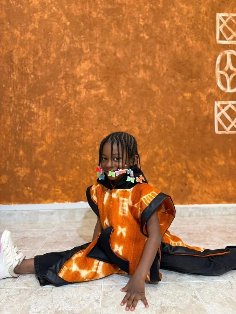 Tunique enfant orange et noire